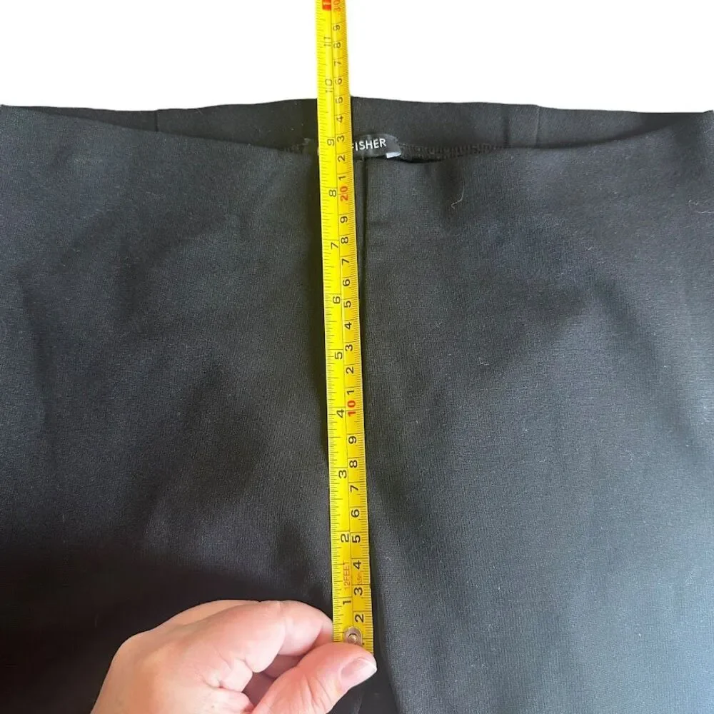 Eileen Fisher Black Rayon Blend Pull On Skinny‎ Leggings Zipper Hem Pants XS
